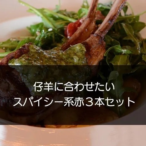 【ワインセット】仔羊に合わせたいしっかりスパイシー系赤ワイン！