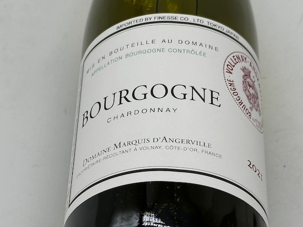 【白ワイン】ドメーヌ・マルキ・ダンジェルヴィーユ / ブルゴーニュ・シャルドネ [2021]