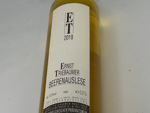 【甘口ワイン】エルンスト・トリーバウマー / ヘ?ーレンアウスレーセ? [2018] ハーフ