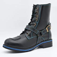 WILD WING バイクブーツ レースアップ サイドジップ ブラック 美品 公式 ワイルドウィング ファルコン フラッグシップモデル 【厚底】 WWM