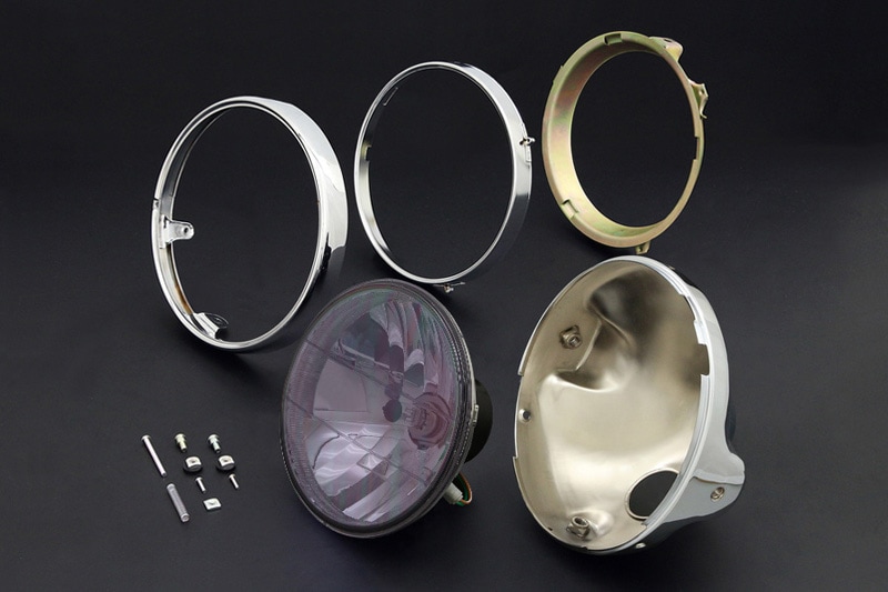 PMCインナーリム付　汎用ヘッドライト対応タイプ (スモークブラック) マルチリフレクター・シリーズ スモークブラック （ラウンドタイプ