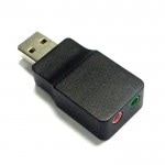 4602 Winten WT-CUME01-BK USB→オーディオ変換アダプタ USB A to 3.5mmステレオミニプラグ(ヘッドホン/マイク)【バルク品】【ネコポス 選択可】