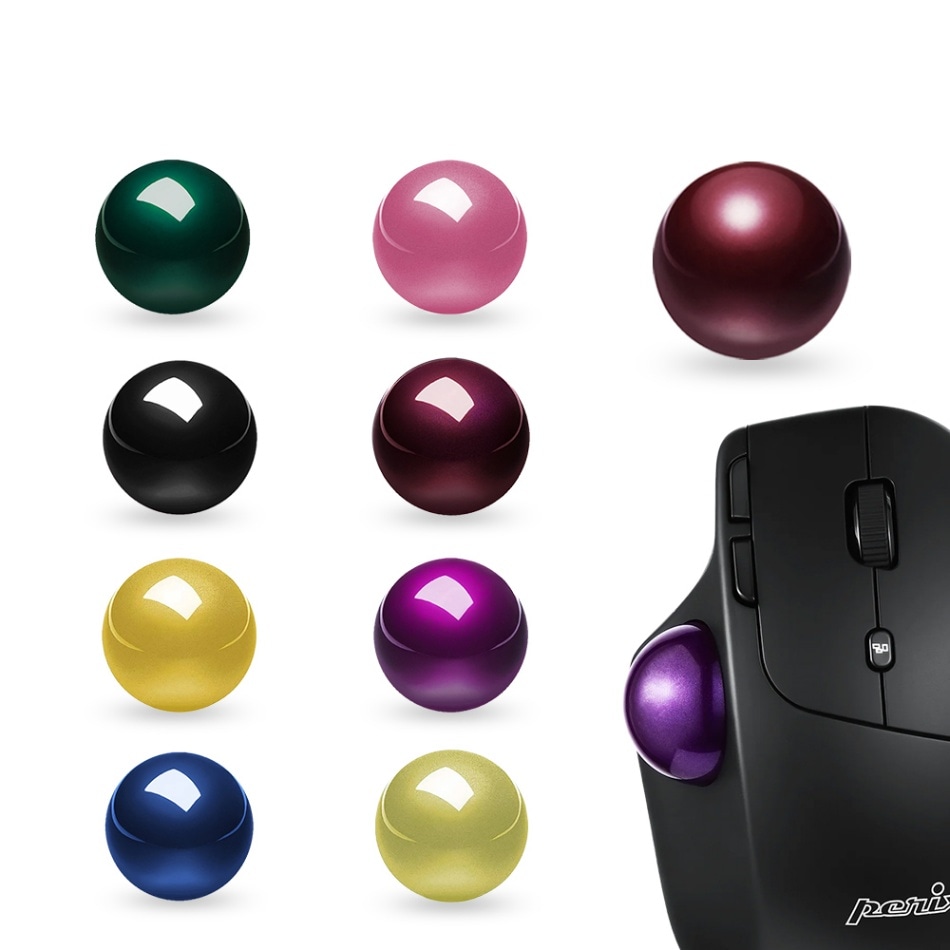 トラックボール 交換用 34mm マウス Perixx 正規代理店 Logicool 互換性 ぺリックス PERIPRO-303 光沢 グロス マット トラックボールマウス 精密操作 レッド ブルー グリーン ピンク イエロー パープル ゴールド ブラック ビジネス デザイン ゲーム 疲れにくい