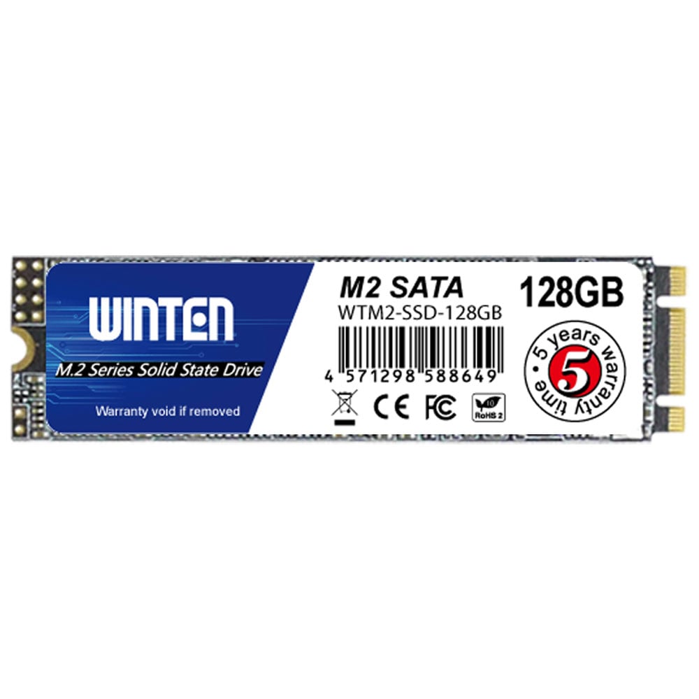 SSD M.2 SATA 128GB（最大読取 500MB/s 最大書込 500MB/s）M.2 2280 3D NANDフラッシュ搭載 内蔵型SSD【5年保証】WTM2-SSD-128GB 6173