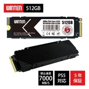 SSD M.2 NVMe 512GB（最大読取 7000MB/s 最大書込 4000MB/s）NVMe PCIe Gen4x4 M.2 2280 ヒートシンク付き 3D NANDフラッシュ搭載 内蔵型SSD【5年保証】WT44PRO-SSD-512GB 6158