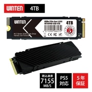 SSD M.2 NVMe 4TB（最大読取 7155MB/s 最大書込 6500MB/s）NVMe PCIe Gen4x4 M.2 2280 ヒートシンク付き 3D NANDフラッシュ搭載 内蔵型SSD【5年保証】WT44PRO-SSD-4TB 6157