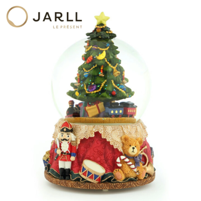 【JARLL】スノードーム クリスマス列車 高級 オルゴール（ぜんまい式）プレゼント 結婚祝い 誕生日 インテリア 置物 スノーグローブ GG-HX0286R1