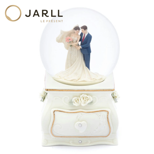 【JARLL】ウェディング スノードーム オルゴール（ぜんまい式）結婚 結婚式 プレゼント 記念品 祝いギフト ウェディングギフト 祝い 贈り物 WF1806 5536