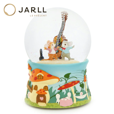 【JARLL】 ギターの前で踊る、かわいいネズミたち スノードーム(MD1901)5406