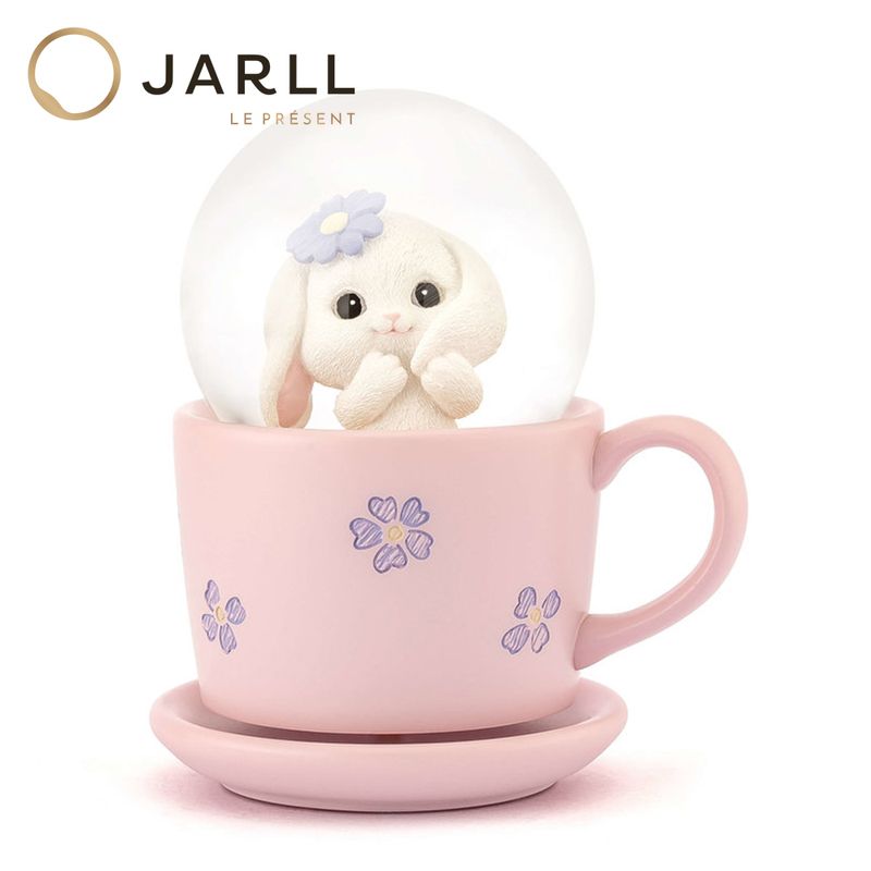 【JARLL】スノードーム うさぎ マグカップ 高級 オルゴール（ぜんまい式）プレゼント 結婚祝い 誕生日 インテリア 置物 スノーグローブ AO19095
