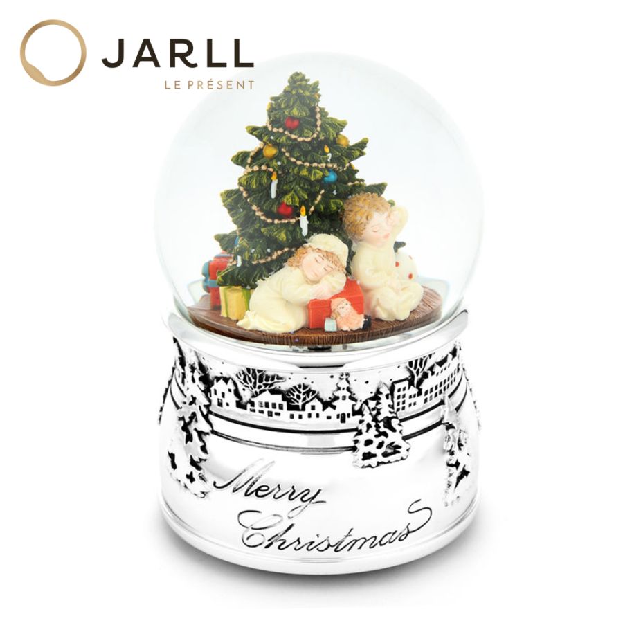 【JARLL】スノードーム 子供たちとクリスマスツリー 高級 オルゴール（ぜんまい式）プレゼント 結婚祝い 誕生日 インテリア 置物 スノーグローブ GG-HX1206