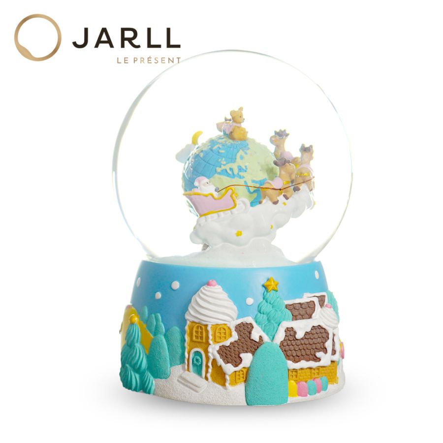 【JARLL】スノードーム クリスマス そりを引くトナカイ 高級 オルゴール（ぜんまい式）プレゼント 結婚祝い 誕生日 インテリア 置物 スノーグローブ HX1303