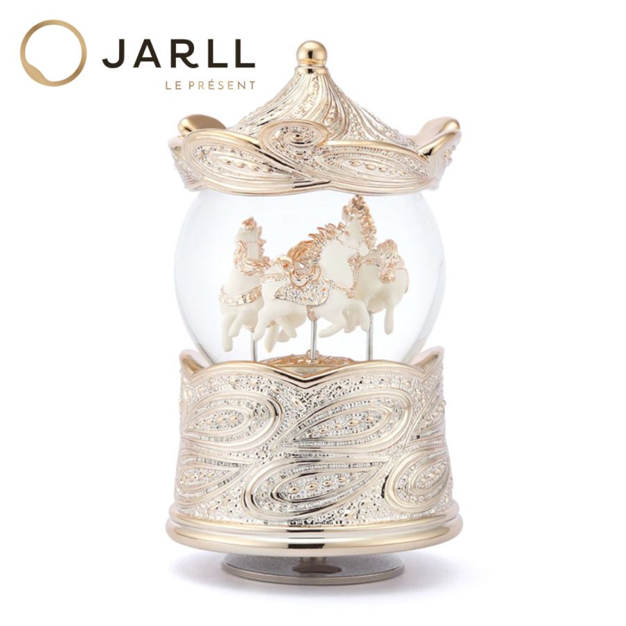 【JARLL】スノードーム メリーゴーランド 高級 オルゴール（ぜんまい式）プレゼント 結婚祝い 誕生日 インテリア 置物 スノーグローブ PA19113