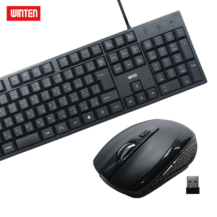 【セット商品】有線キーボード マウス セット フルキーボード 109キー 薄型 静音 USB接続 テンキー付 角度調整可 Windows11対応 ワイヤレスマウス 5ボタン 無線 小型 静音 光学式 WT-MS01-BK WT-KBU01-BK