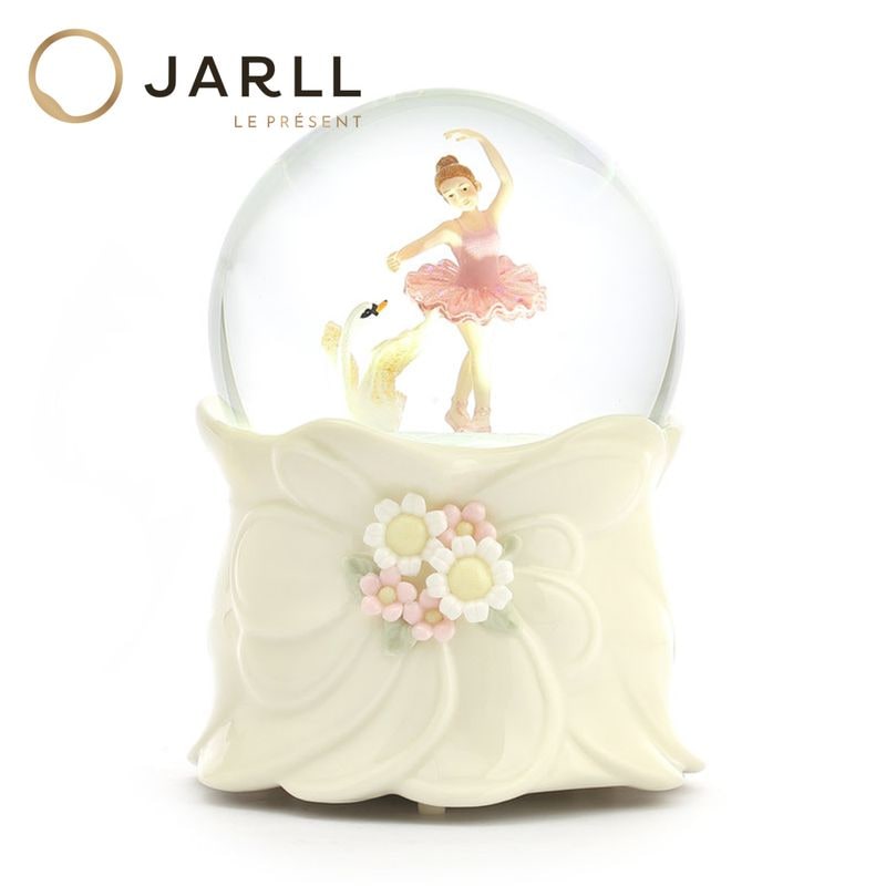 【JARLL】スノードーム バレエ ミュージカル 白鳥 高級 オルゴール（ぜんまい式）ライト付き プレゼント 結婚祝い 誕生日 インテリア 置物 スノーグローブ SB1901