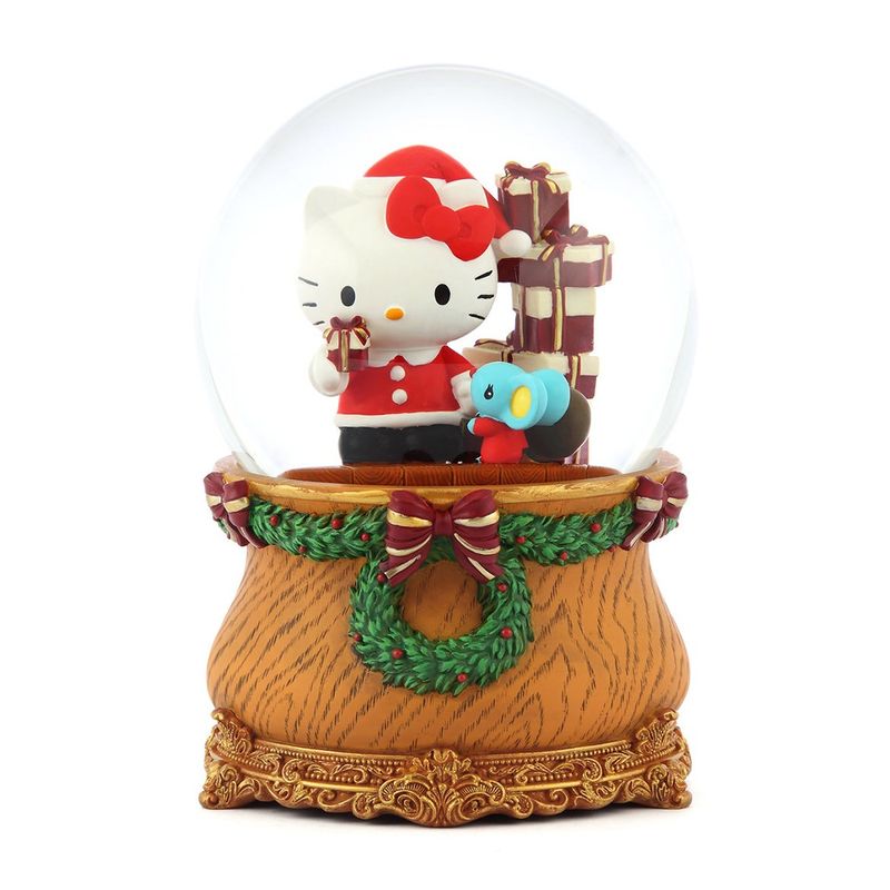 《予約商品》【サンリオキャラクターズ×JARLL】ハローキティ クリスマスギフトボックス スノードーム オルゴール インテリア 置物 飾り プレゼント 結婚祝い 誕生日 高さ約17cm KT1705-JP