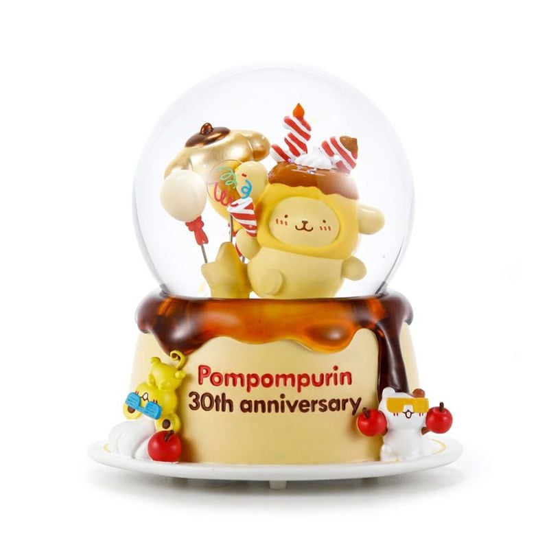 《予約商品》【サンリオキャラクターズ×JARLL】ポムポムプリン 30周年記念 バースデーパーティー スノードーム オルゴール ライトアップ インテリア 置物 飾り プレゼント 結婚祝い 誕生日 高さ約15cm KT25033-JP
