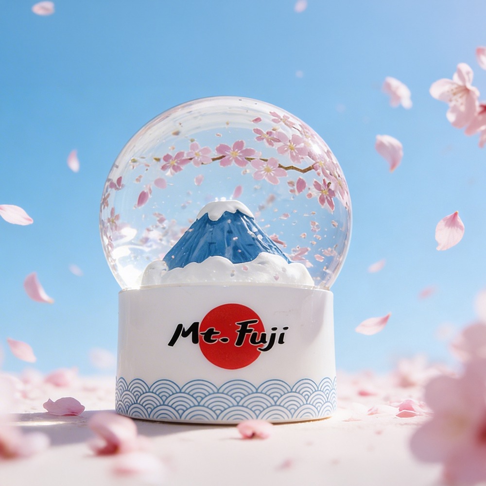 【JARLL】スノードーム 桜舞う富士山 プレゼント 日本 Mt.Fuji お土産 祝い 結婚 インテリア 置物 スノーグローブ IA23001 8259
