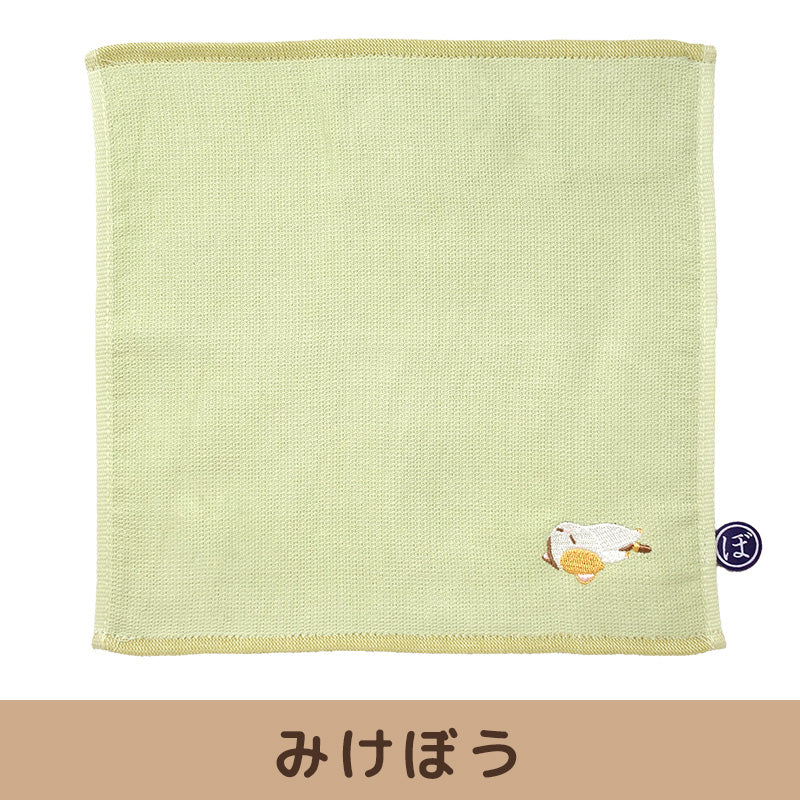 【内藤デザイン研究所】ぼうみたいなねこ タオルハンカチ 猫 刺繍 やさしい肌触り 防菌防臭 子猫 畳み模様 どうぶつ かわいい キッズ 誕生日 プレゼント やわらかい