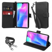 wisers ストラップ2種付き スマホケース Xiaomi Mi Note 10 Lite 専用 6.47 インチ スマートフォン スマホ 手帳型  ケース カバー 全2色 ブラック・ダークブルー|