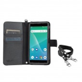 wisers ストラップ2種付き スマホケース Jenesis ADP-503G 専用 5 インチ スマートフォン スマホ 手帳型  ケース カバー 全2色 ブラック・ダークブルー|JENESIS|ス
