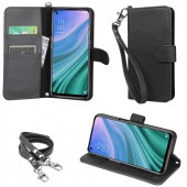 wisers ストラップ2種付き スマホケース OPPO  A54 5G 専用 au エーユー OPG02 6.5 インチ スマートフォン スマホ 手帳型  ケース カバー 全5色 ブラック・ダークブ