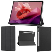 wisers 保護フィルム付き Lenovo Tab P12 ZACH0078JP 12.7インチ タブレット 専用 超薄型 スリム ケース カバー [2023 年 新型] 全7色 ブラック・ダークブ