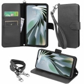 wisers Libero 5G IV 対応 手帳型スマホケース (全4色) ストラップ 2種付き ( ハンドストラップ / ネックストラップ )  2023 2024 年 新型   ブラック  ダー
