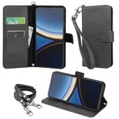 wisers Xiaomi POCO F7 ケース 手帳型 スマホケース 対応 (全4色) ストラップ 2種付き ( ハンドストラップ / ネックストラップ )  2025年 新型   ブラック  ダ