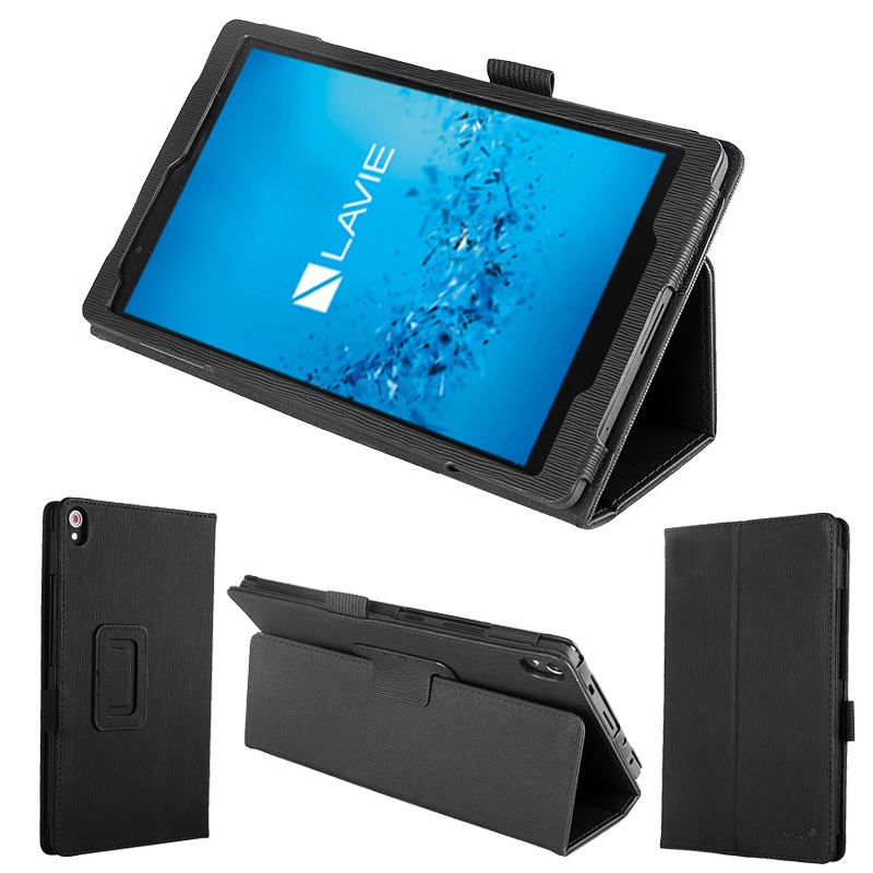 保護フィルム付 Nec Lavie Tab S Ts508 Fam Pc Ts508fam 8インチ タブレット 専用 エピ調 木目調 ケース カバー 17 年 新型 全6色 ブラック ダークブラウン ダークブルー スカイブルー ピンク ライトピンク タブレットケース タブレットカバー Nec Lavie