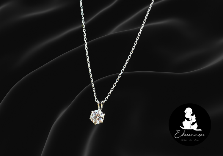 エーデレミニス　１ct相当(7mm)　ネックレス加工　シルバー925