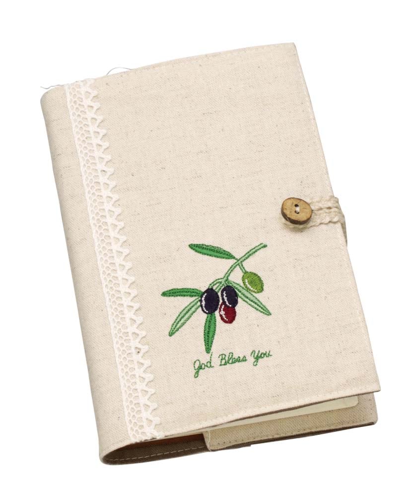 ○賛美歌カバー 刺繍オリーブ 小型(A6) （54097）（いのちのことば社