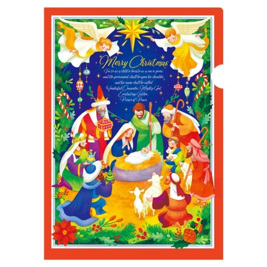 クリスマス クリアファイル 降誕 KM22CF7 （50077）（いのちのことば社