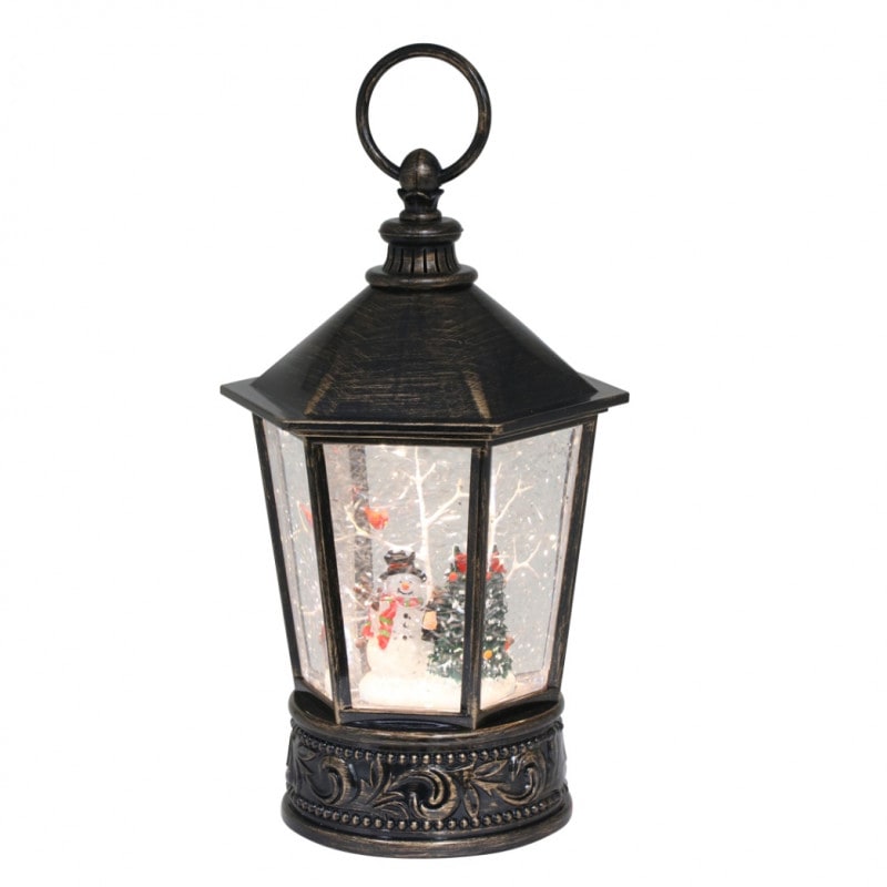 ランタン型スノードーム LEDライト置物 スノーマン (新価格)（50727