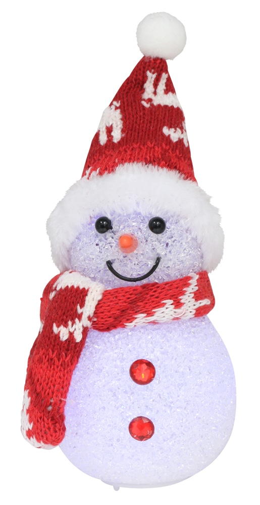 LEDライト置物 スノーマン レッド (新価格)（50644）（いのちの