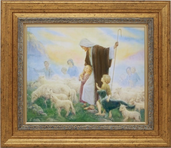 新価格)額絵 良い羊飼い 大 KE23GL7　（51777）