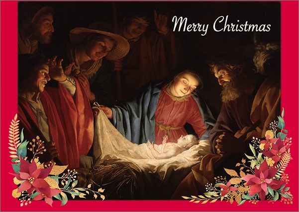 クリスマスカード(封筒付き) キリストの誕生 J-FRP23XC2 （50742