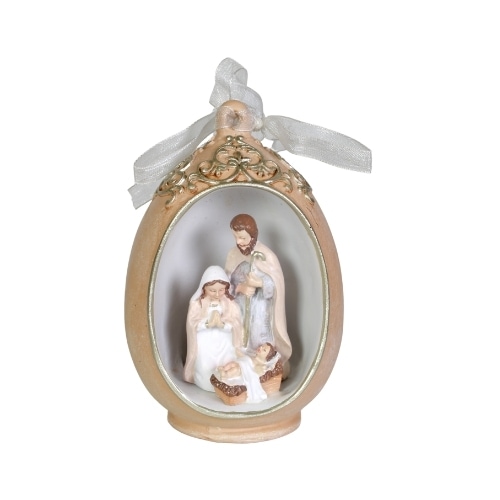 LEDポリレジンたまご型ネイティビティ置物 （55735）（いのちのことば