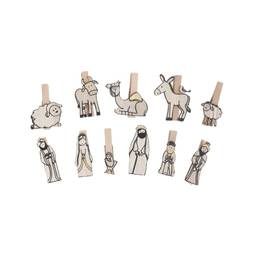 品切・再版なし] 木製ネイティビティ クリップセット（11体セット