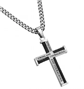 Kobato.別送商品】ケーブルクロス・ネックレス (男性向け) Joshua 1:9