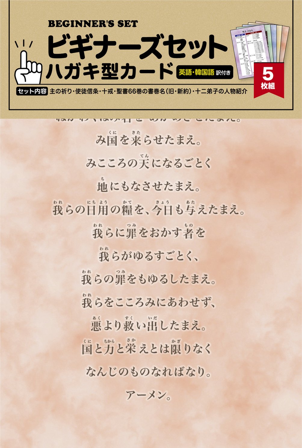 ビギナーズセット ハガキ型カード 5枚組 K-VF25BS01 （50628）（いのち