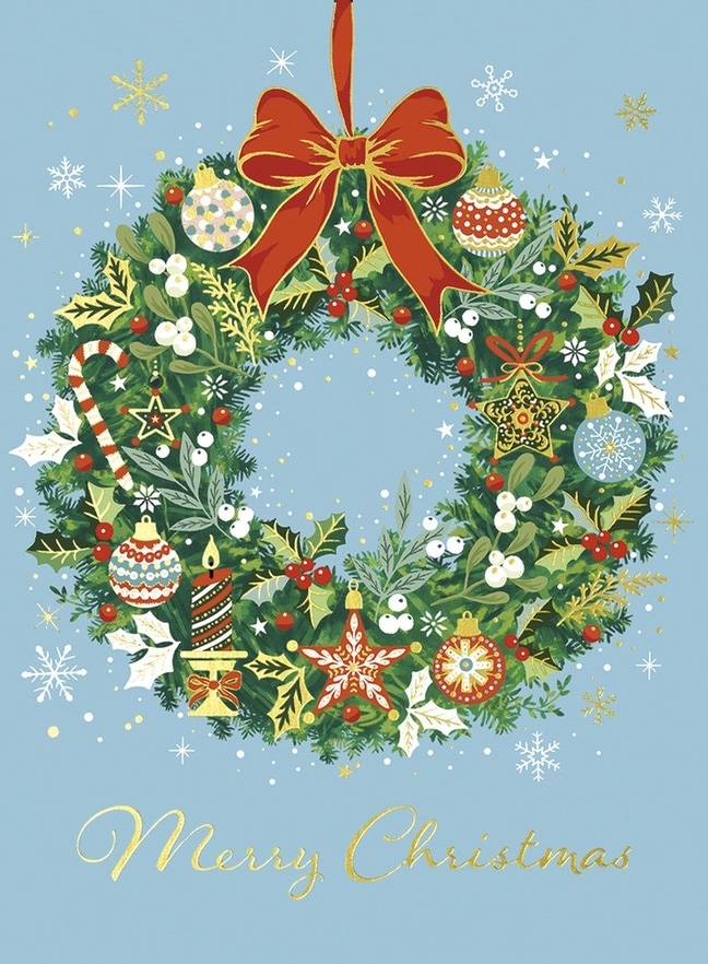 Kintaro　クリスマスカード　リース クリスマスカード（封筒付き）緑のリース J-C08-0005 （500083