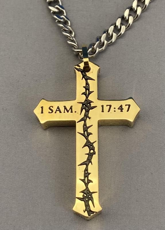 【美品】888Ｈｚ Jesus Christ ゴールド マドモアゼル・愛 巾着付 Kobato.別送商品】茨の冠アイアンクロスゴールドネックレス （985097