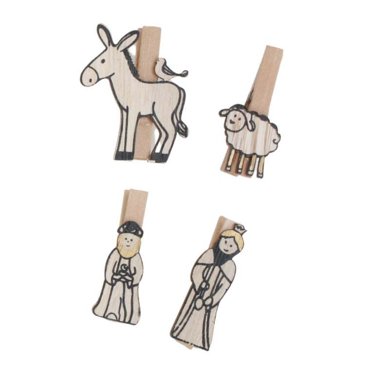 品切・再版なし] 木製ネイティビティ クリップセット（11体セット