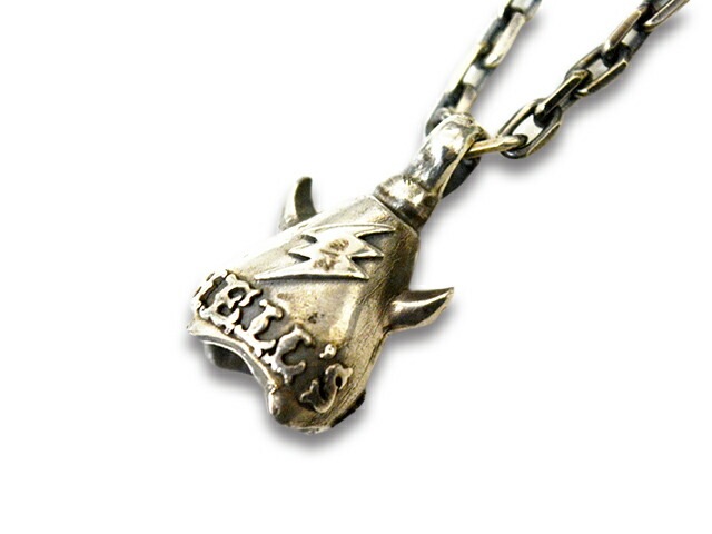 関税/送料込み【BELLGIO】スカルペンダント&ロープチェーン SKULL FLIGHT/スカルフライト】「Hell's Bell Pendant
