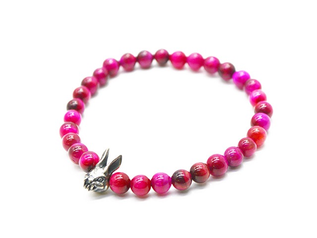 MAD CULT/マッドカルト】「Evil Rabbit Stone Bracelet”Pink Tiger Eye