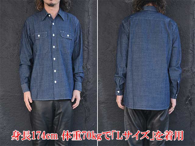 ��3����BLUCO/�֥륳��2026SS��Chambray L/S Work Shirt/�����֥졼���󥰥��꡼�֥������ġ�(161-11-121)