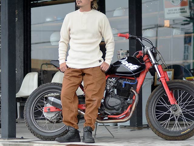 ��3����TROPHY CLOTHING/�ȥ��ե������������󥰡ۡ�Heavy Waffle Mil Henley Neck L/S Tee/�إӡ���åե�ߥ�إ�꡼�ͥå����󥰥��꡼��Tee��(TE-22)