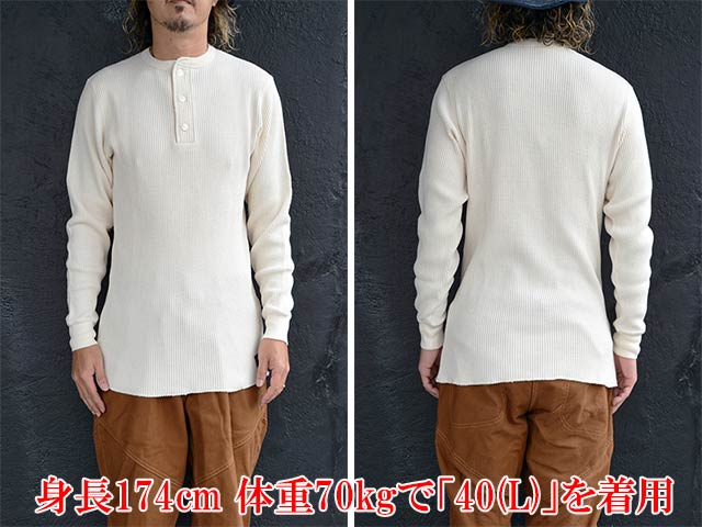 ��3����TROPHY CLOTHING/�ȥ��ե������������󥰡ۡ�Heavy Waffle Mil Henley Neck L/S Tee/�إӡ���åե�ߥ�إ�꡼�ͥå����󥰥��꡼��Tee��(TE-22)