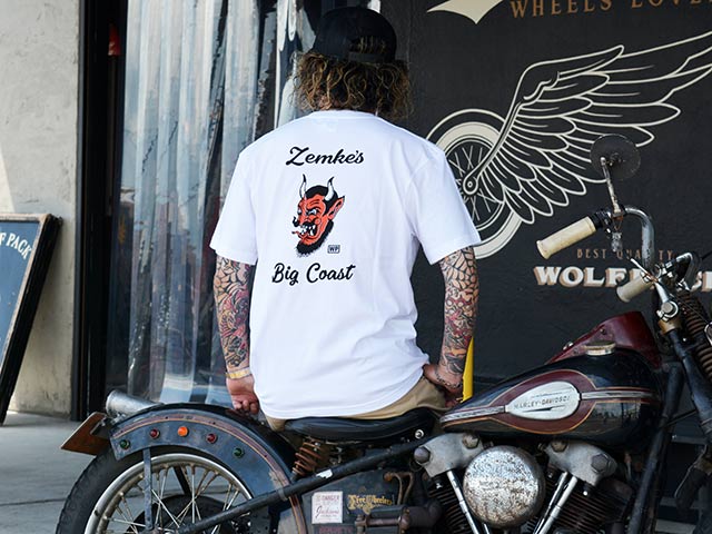 ��3����RED TAiL/��åɥƥ���ۡߡ�ZEMKE'S WHEELS WEAR/���ॱ���ۥ����륺�������ۡ�Cycle S/S Crew Neck Tee��DEVIL��/�������륷�硼�ȥ��꡼�֥��롼�ͥå�Tee�ɥǥӥ�ɡ�